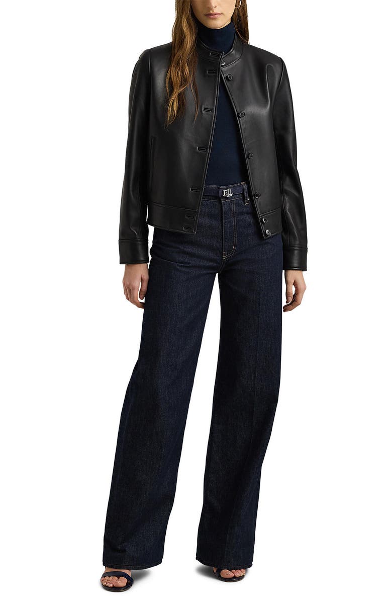 Lauren Ralph Lauren Scuba Leather Jacket, Alternate, color,