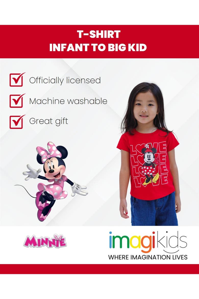 Minnie Mouse Short Sleeve T-Shirt, Alternate, color, Minnie Scarlet Red