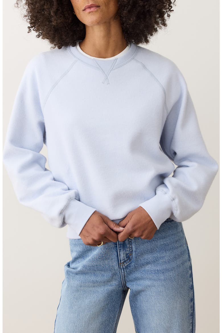 Cloud 9 Reversible Organic Cotton Blend Fleece Crewneck Sweatshirt, Main, color, SOFT CHAMBRAY