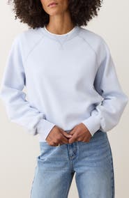 Marine Layer Cloud 9 Reversible Organic Cotton Blend Fleece Crewneck Sweatshirt