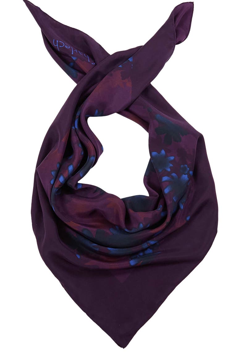 Sofia Silk Scarf, Alternate, color, Rambla Floral Plum