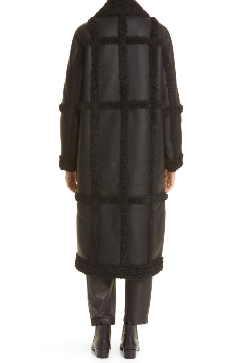 Stand Studio Patrice Faux Leather Coat with Faux Shearling Trim, Alternate, color, 