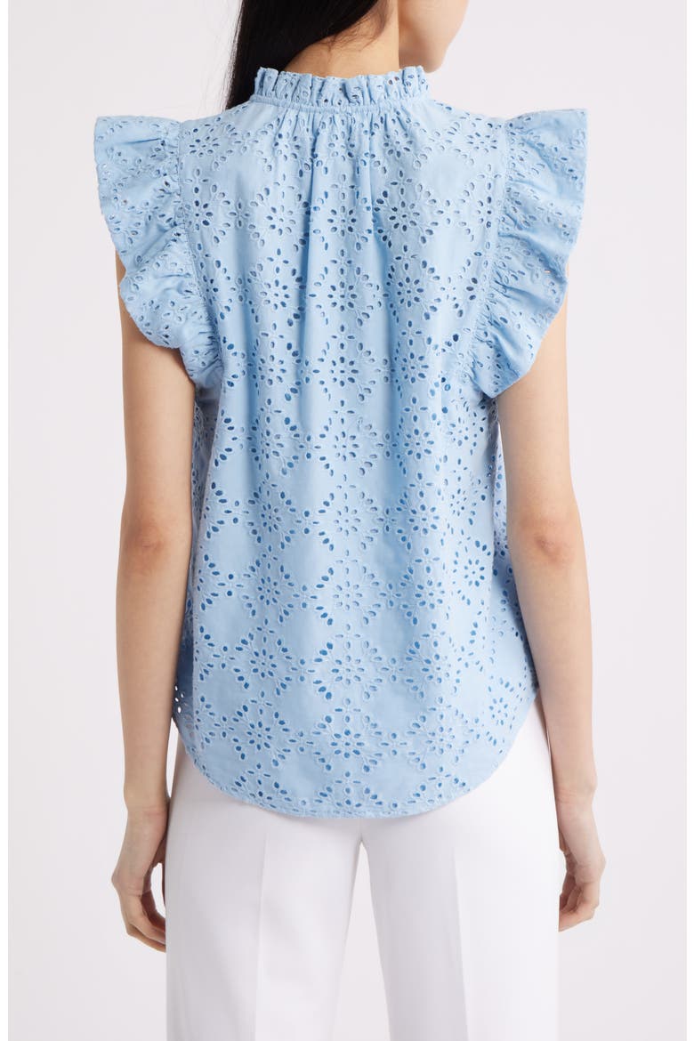 Embroidered Cotton Eyelet Top, Alternate, color, LAKESHORE