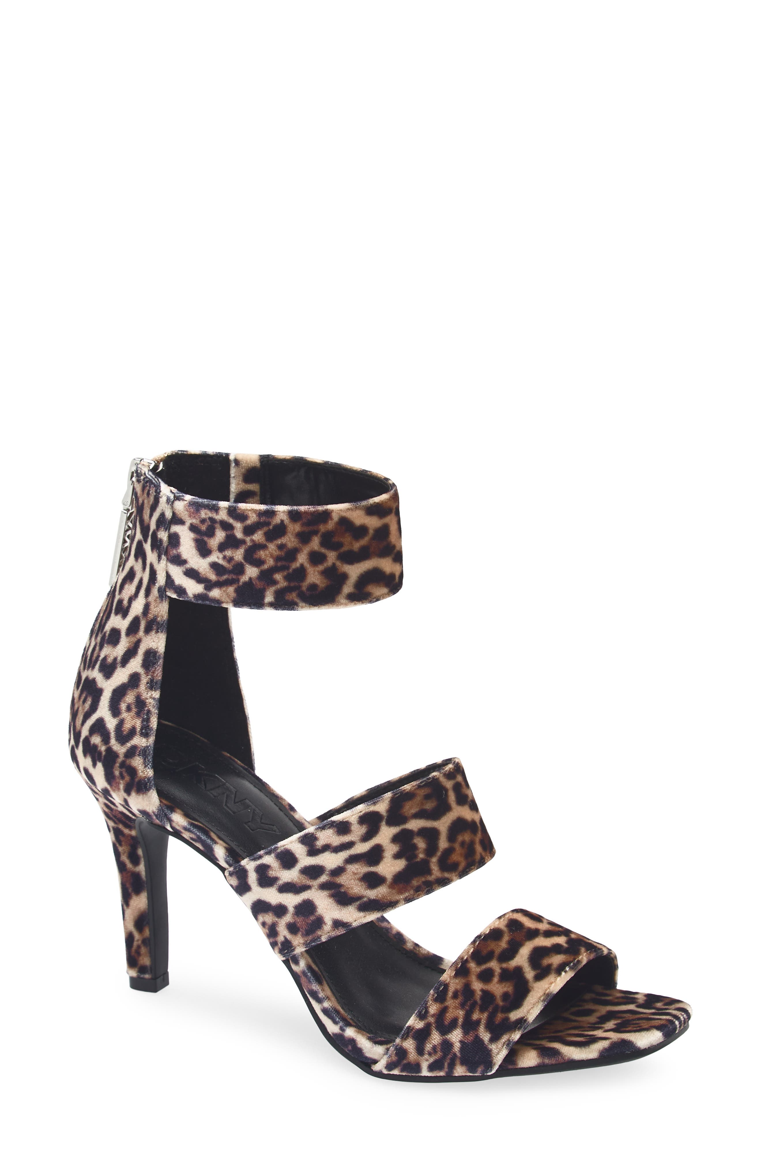 DKNY Bayzil Leopard Print Velvet Sandal