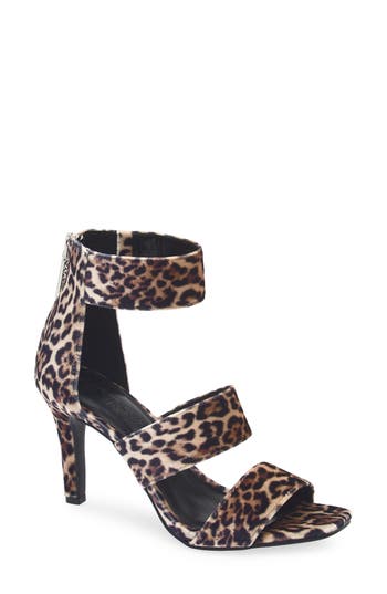 Dkny Bayzil Leopard Print Velvet Sandal In Animal Print
