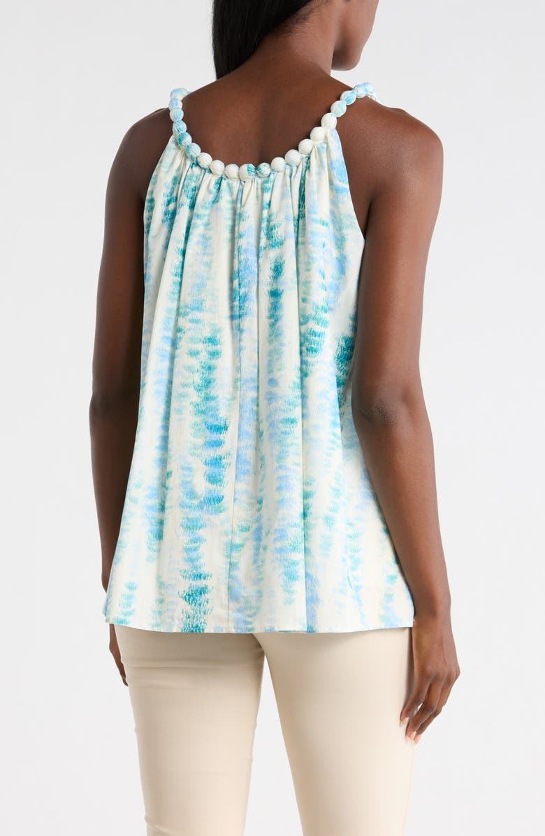 PATRIZIA LUCA Beaded Neckline Cotton Tank, Alternate, color, Blue
