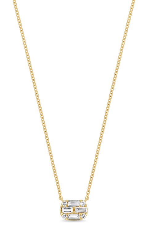 Maya 18K Yellow Gold Diamond Oval Pendant Necklace