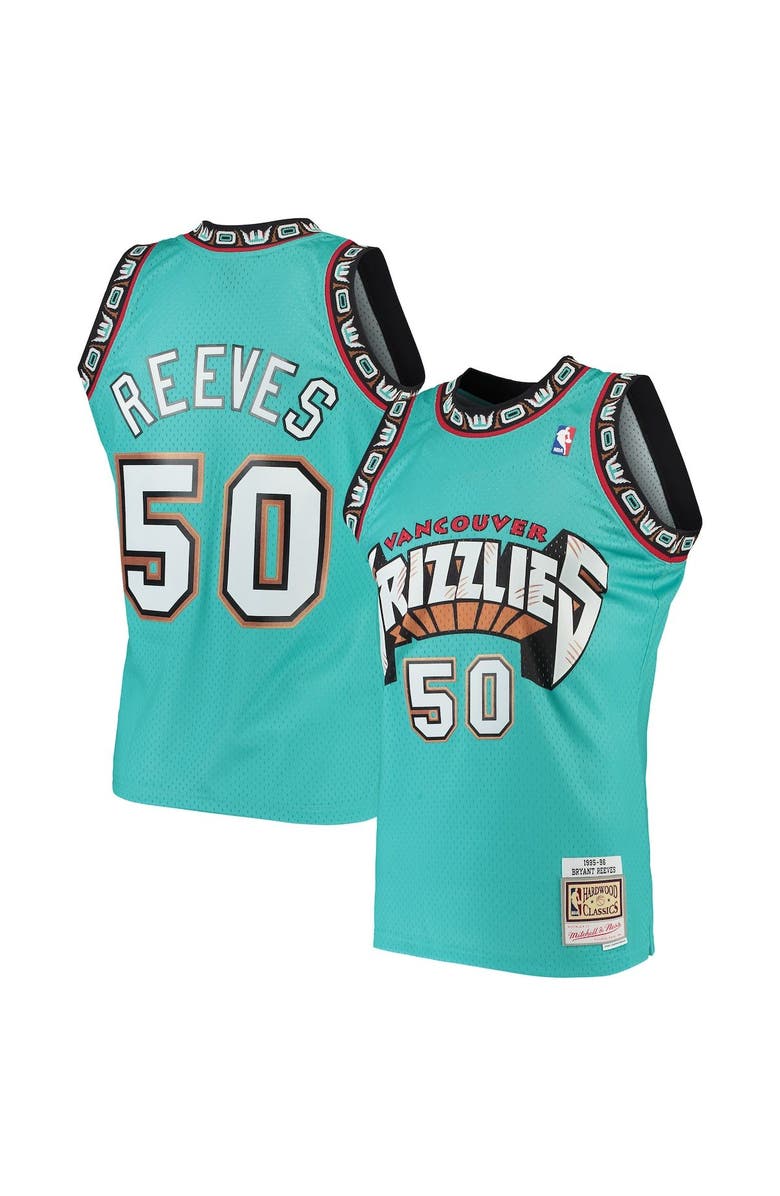 Mitchell & Ness Men's Mitchell & Ness Bryant Reeves Turquoise Vancouver Grizzlies 1995/96 Hardwood Classics Swingman Jersey, Alternate, color, 