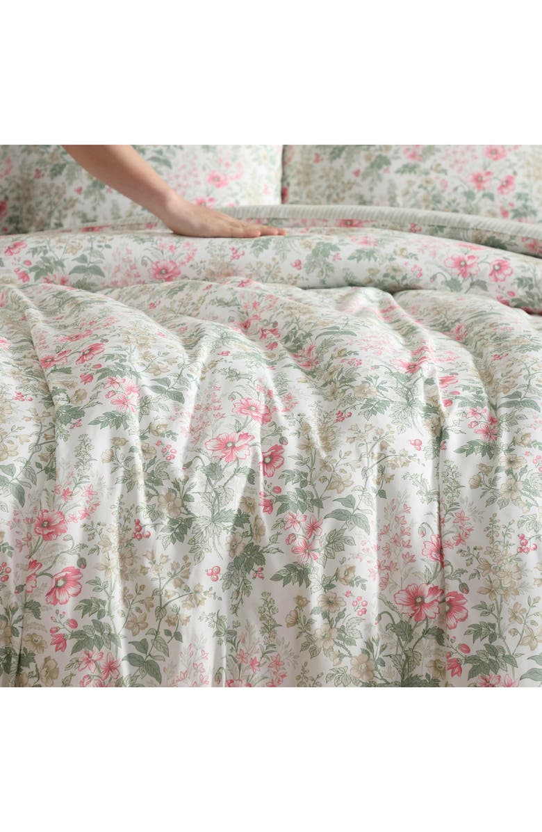 Laura Ashley Arden Floral Comforter Set, Alternate, color, Light/ Pink
