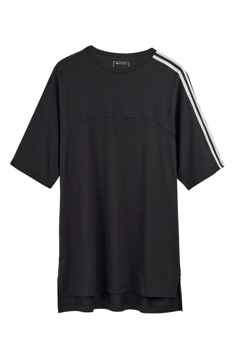 Y-3 M 3S Stripe Crewneck Cotton T-Shirt, Main, color, 