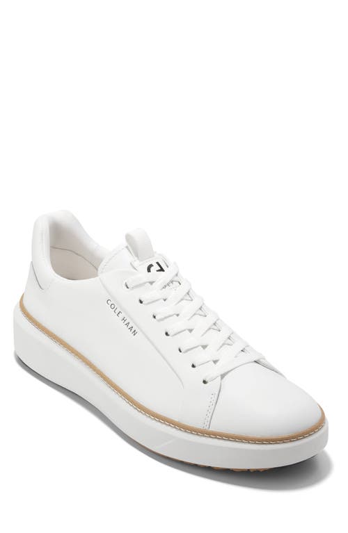 Cole Haan Grandpro Topspin Waterproof Golf Shoe In Optic White/natural