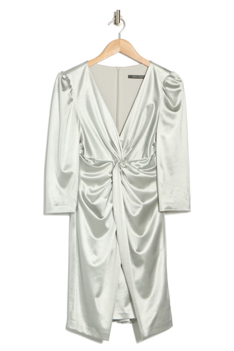 Knotted Velour Sheath Dress, Alternate, color, SILVER