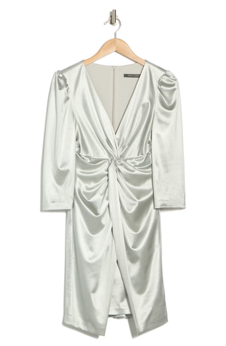 Julia Jordan Knotted Velour Sheath Dress, Alternate, color, Silver