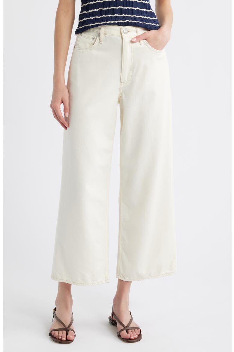 Featherweight Andi High Waist Ankle Wide Leg Jeans, Main, color, ECRU