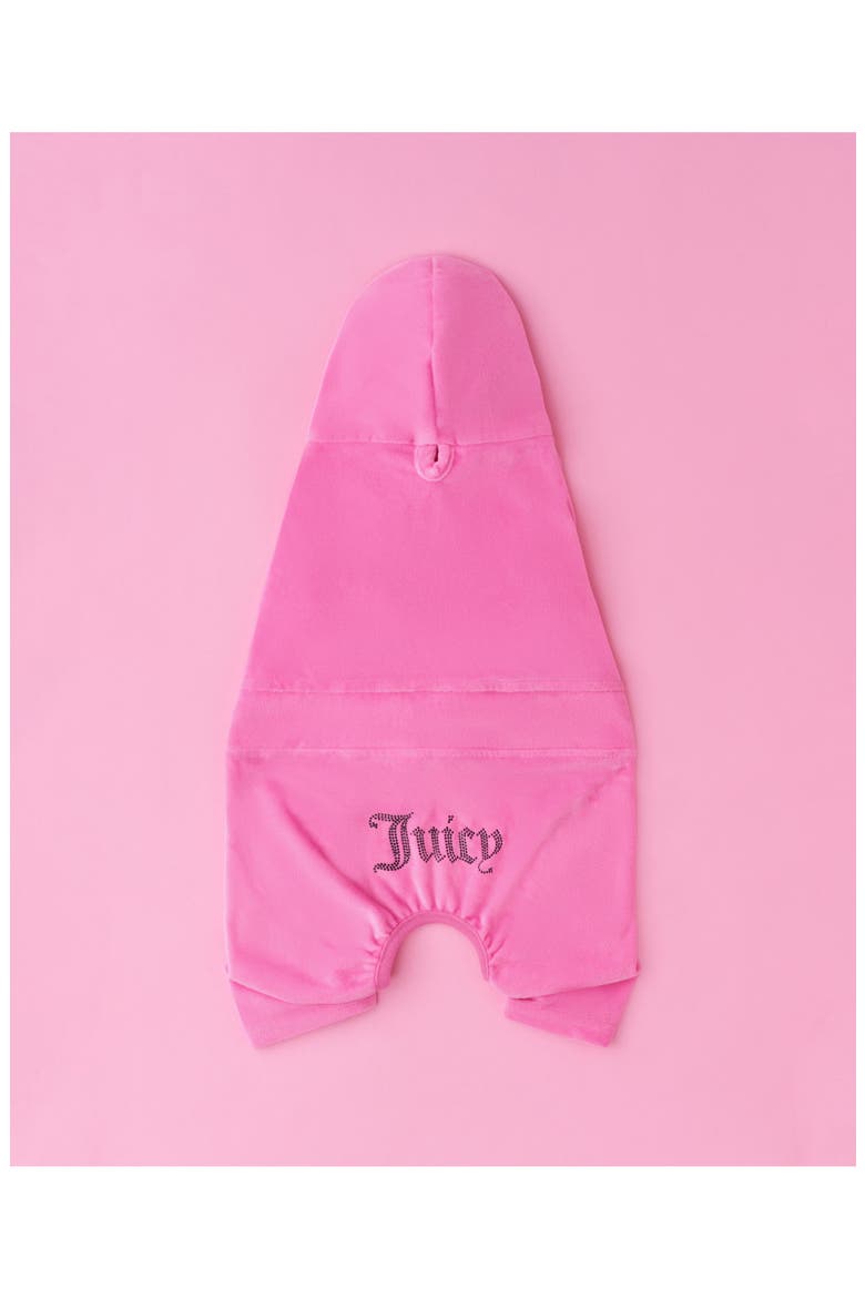 Velour Dog Tracksuit, Alternate, color, HOT PINK
