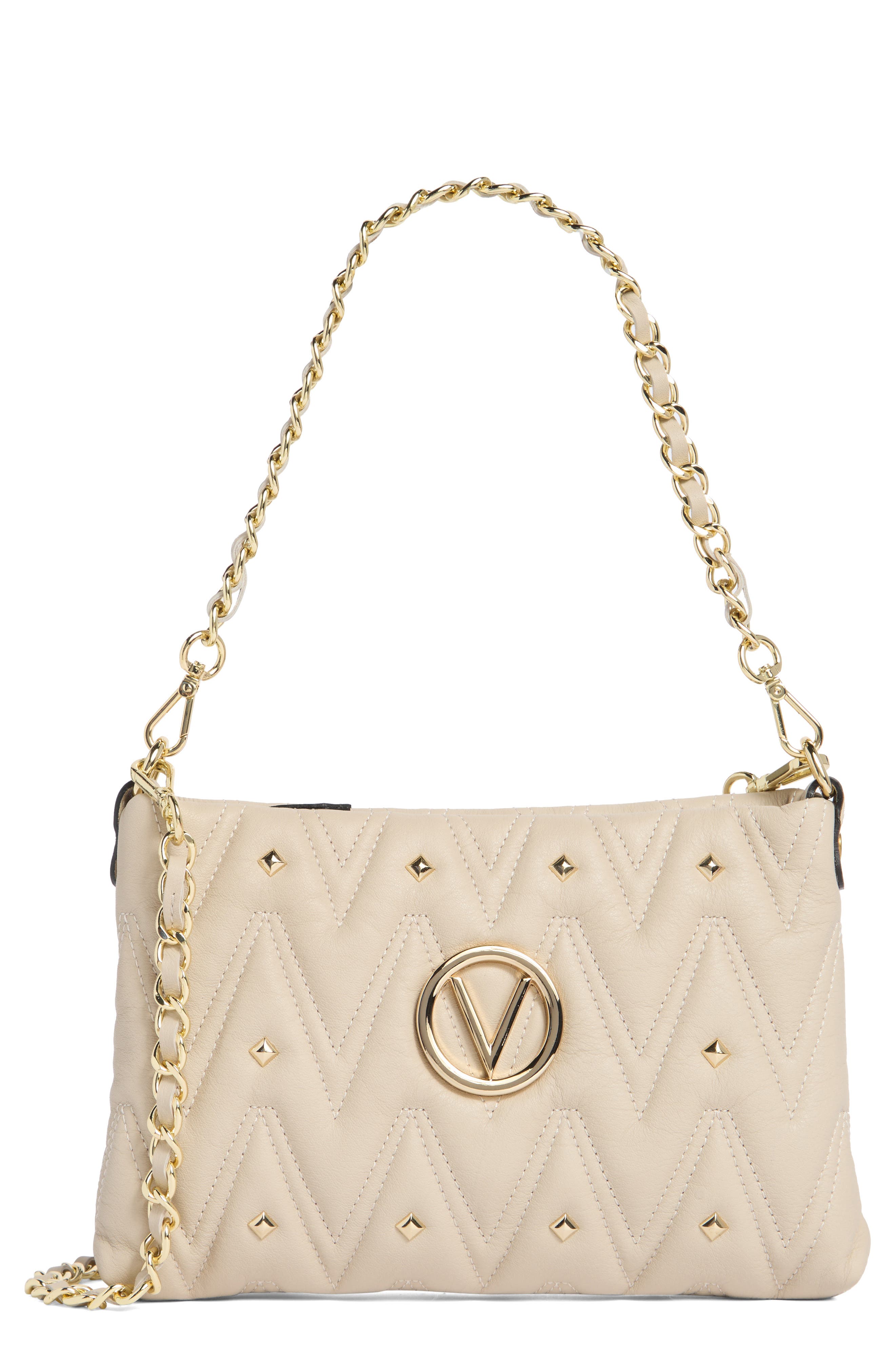 VALENTINO BY MARIO VALENTINO Vanille Diamond Quilted Leather Shoulder Bag