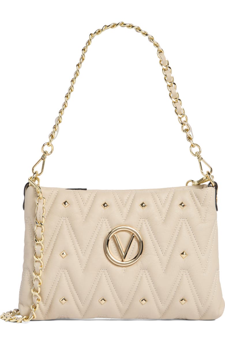VALENTINO BY MARIO VALENTINO Vanille Diamond Quilted Leather Shoulder Bag, Main, color, Ice( Ivory)