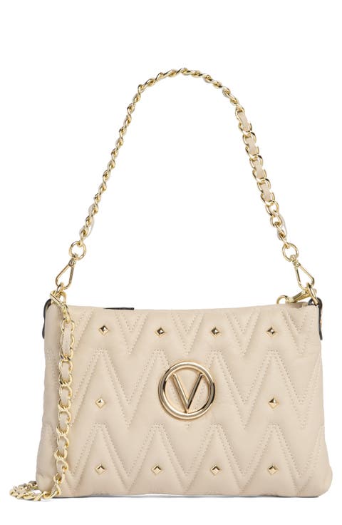 Vanille Diamond Quilted Leather Shoulder Bag