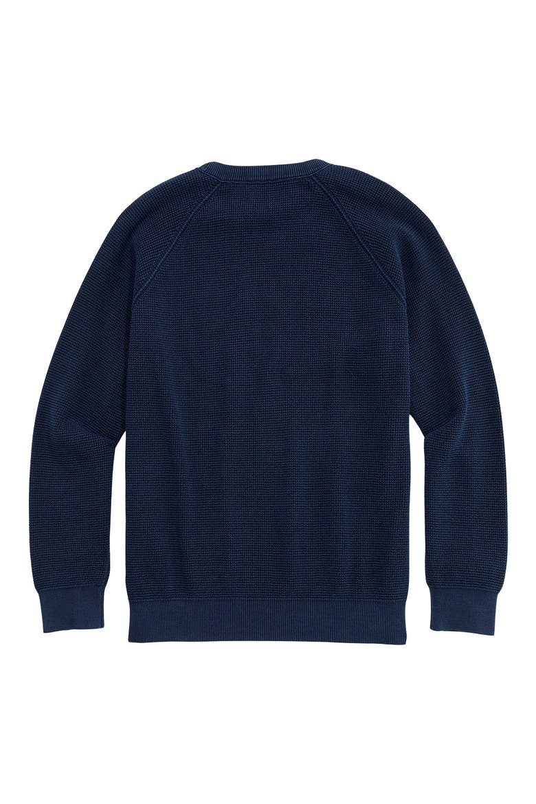 Waffle Knit Cotton Crewneck Sweater, Alternate, color, NAUTICAL NAVY