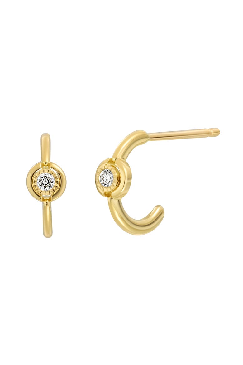 Aviva Diamond Hoop Earrings (Nordstrom Exclusive), Main, color, 18K YELLOW GOLD