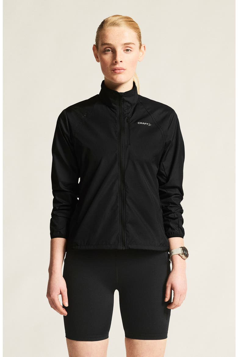 Essence Water Repellent Wind Jacket, Alternate, color, BLACK