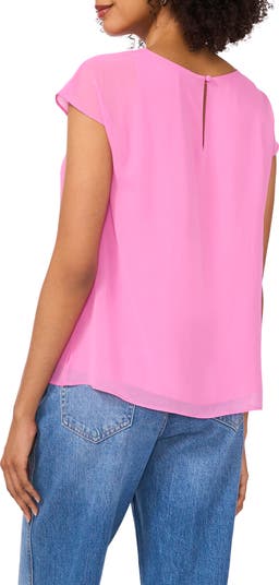 Mesh Overlay Georgette Top