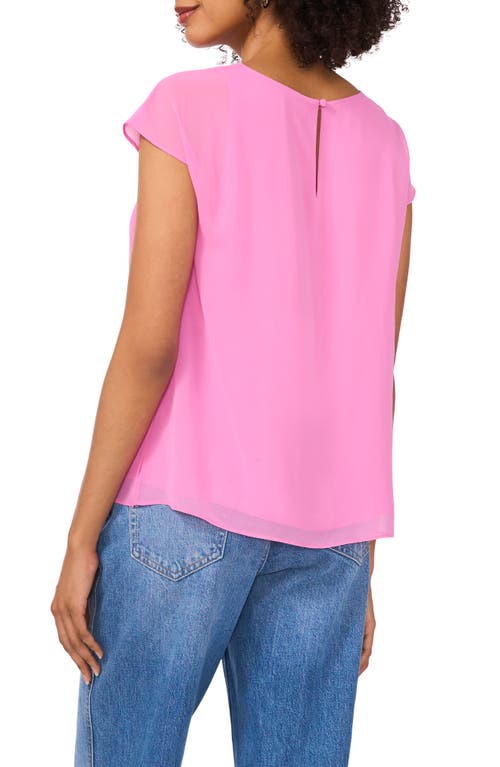 VINCE CAMUTO VINCE CAMUTO MESH OVERLAY GEORGETTE TOP