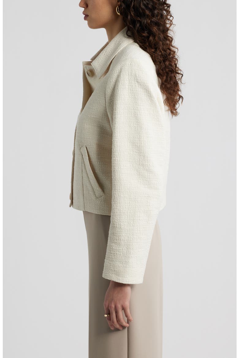 Textured Button Front Jacket, Alternate, color, IVORY BIRCH