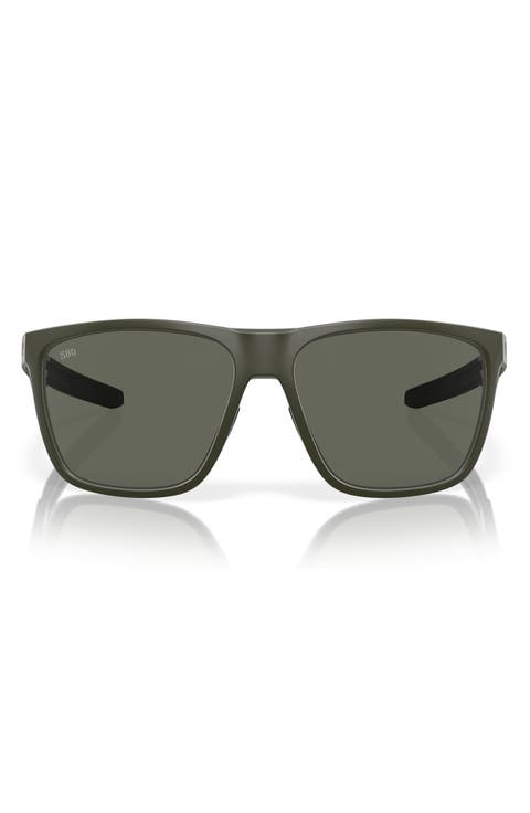 62mm Polarized Square Sunglasses