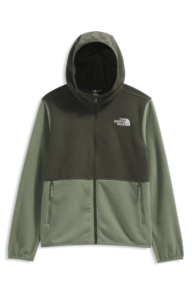 The North Face Kids' Glacier Polar Fleece Zip-Up Hoodie, Main, color, Bark Mist/ New Taupe Green