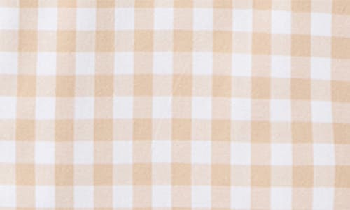 Petite Plume Gingham Check Cotton Pajamas In Neutral