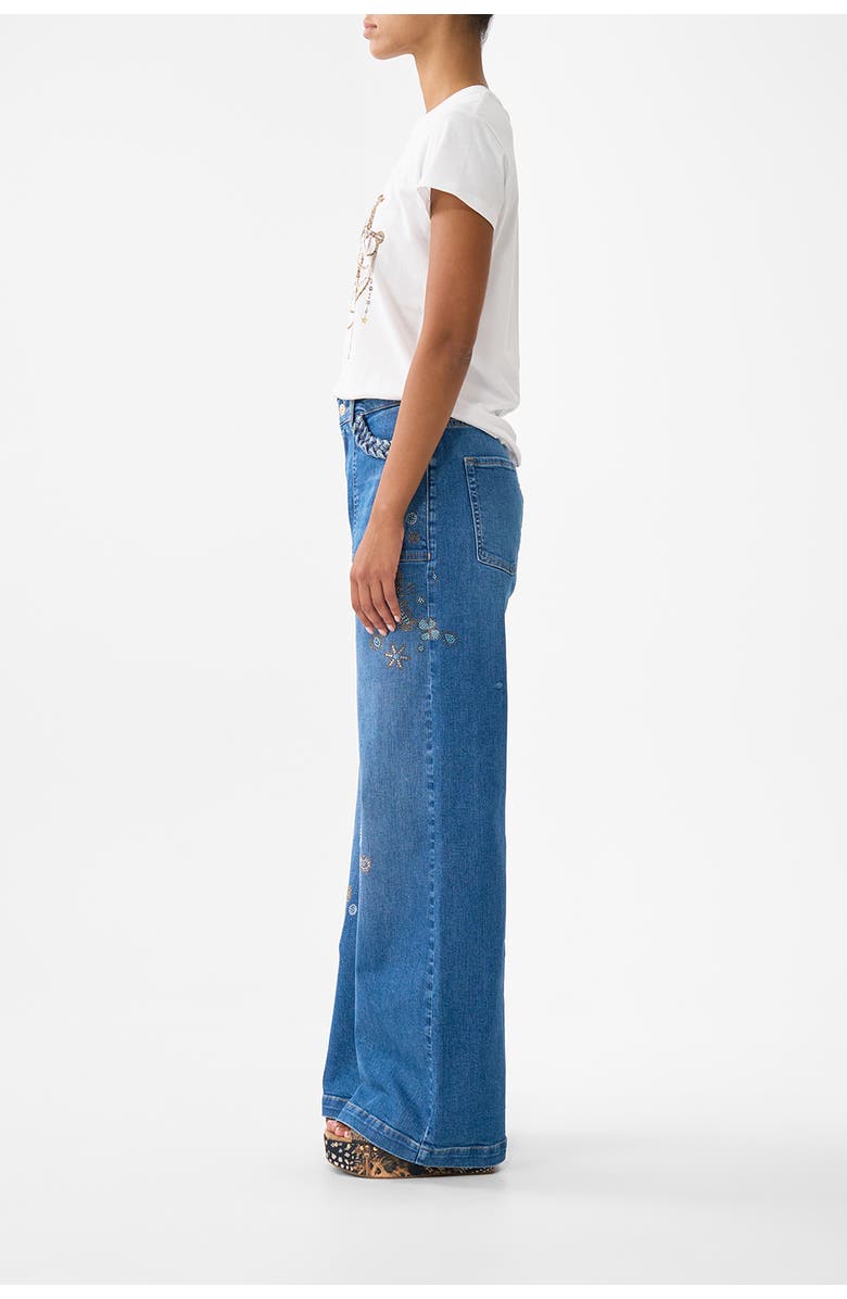 Camilla Slim Fit Round Neck T-Shirt - White/Gold, Alternate, color, Lady Lionheart