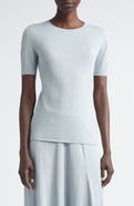 Lafayette 148 New York Textured Stitch Short Sleeve Sweater