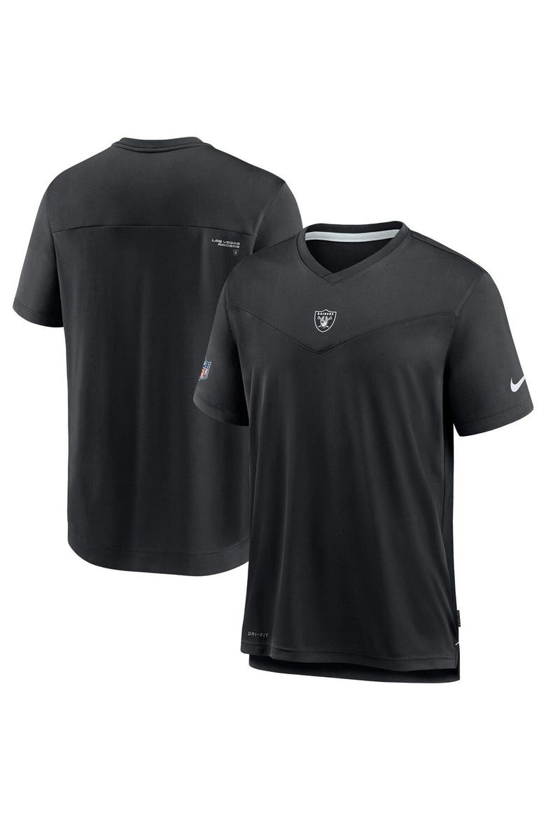 Men's Nike Black Las Vegas Raiders Sideline Coaches Performance V-Neck T-Shirt, Main, color, Black