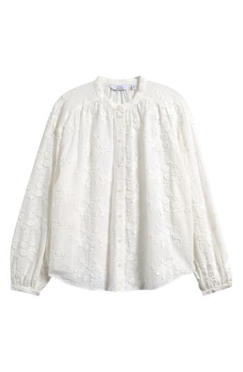 & Other Stories Tulip Embroidered Blouse In White