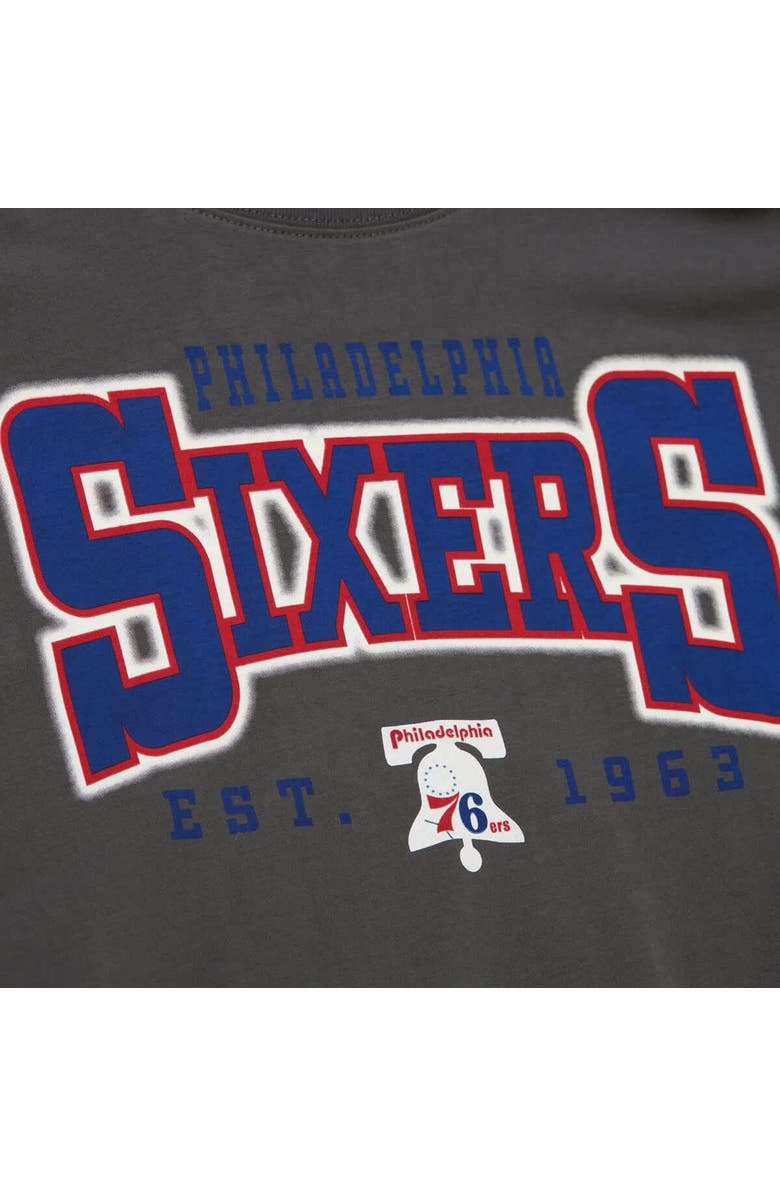 Mitchell & Ness Women's Mitchell & Ness Charcoal Philadelphia 76ers Hardwood Classics Oversized Boyfriend T-Shirt, Alternate, color, Charcoal