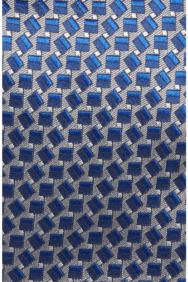 Geometric Silk Tie, Alternate, color, NAVY