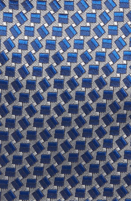 Canali Geometric Silk Tie In Navy