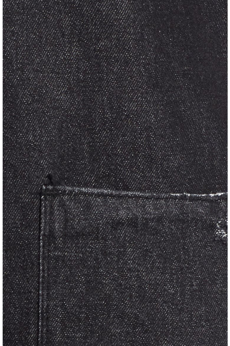 Distressed Denim Pinafore Dress, Alternate, color, BLACK