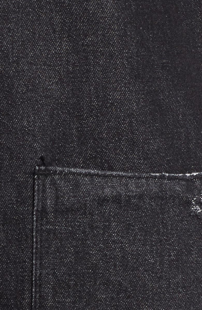 Tinsel Distressed Denim Pinafore Dress, Alternate, color, 