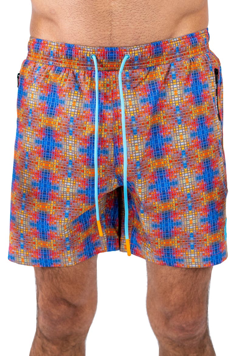Swim Lion Minisquare37 Orange Swim Trunks, Alternate, color, ORANGE