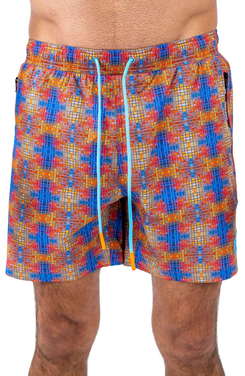 Maceoo Swim Lion Minisquare37 Orange Swim Trunks, Alternate, color, Orange