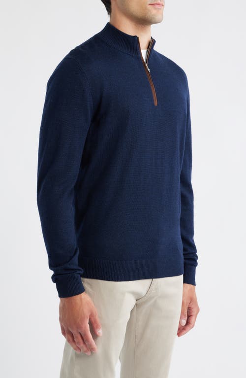 Johnnie-o Raynor Merino Wool Quarter Zip Sweater In Blue