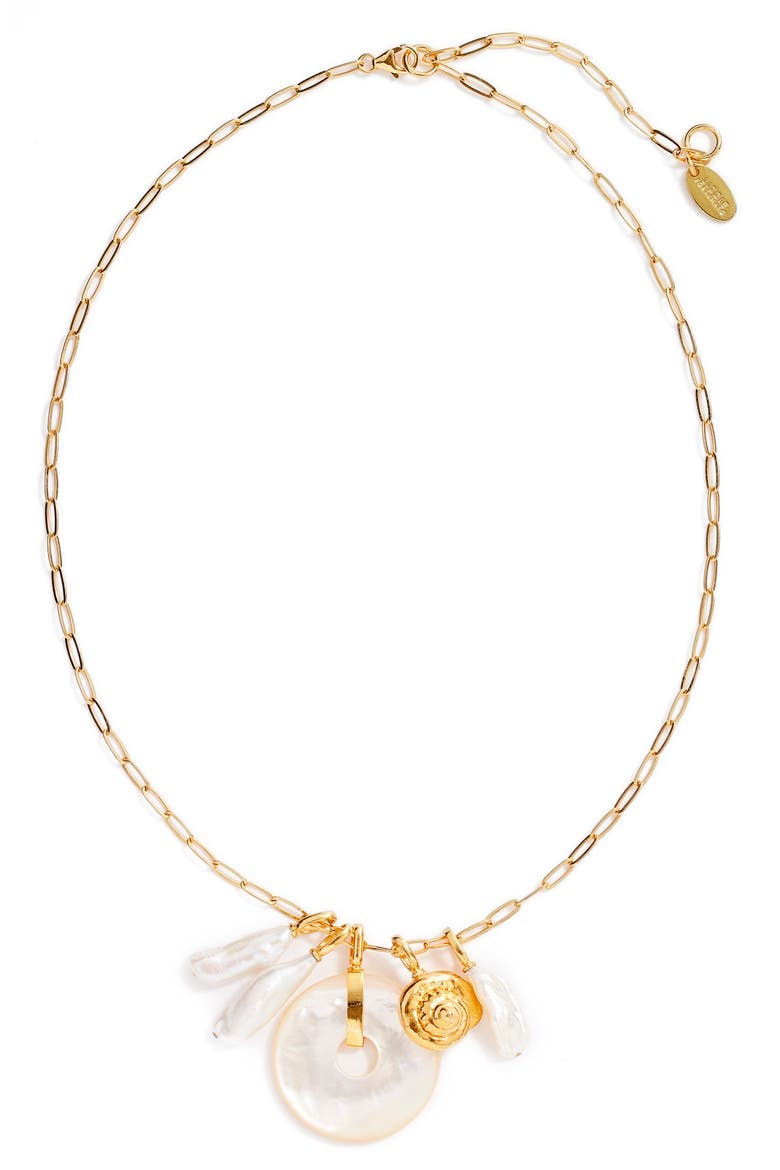 Deep Sea Charm Necklace, Main, color, PEARL