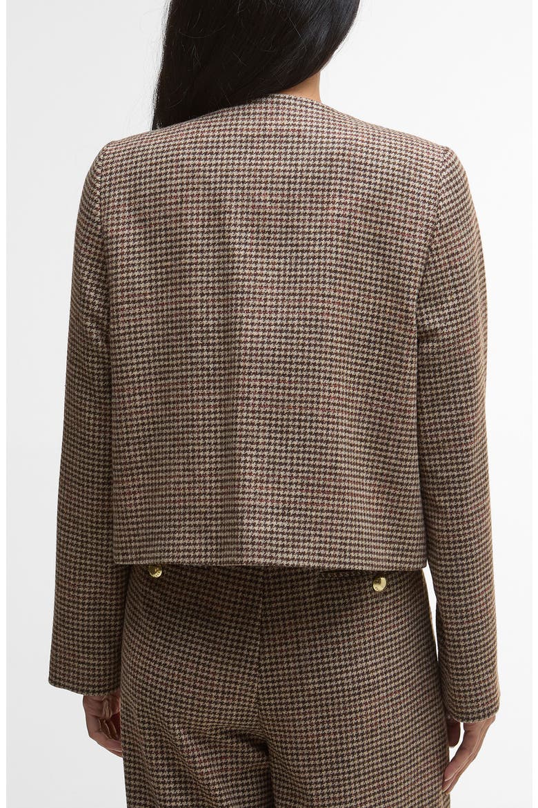 Corina Houndstooth Wool Jacket, Alternate, color, BROWN/ORANGE CHECK