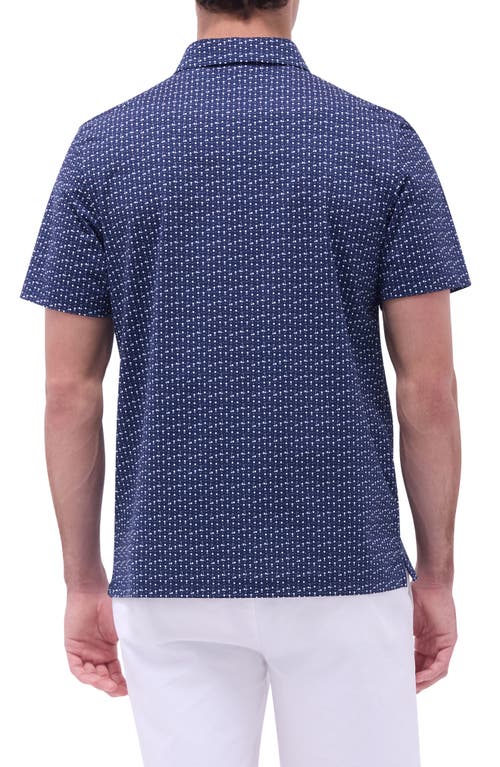 Bugatchi Victor Ooohcotton® Golf Print Polo In Navy