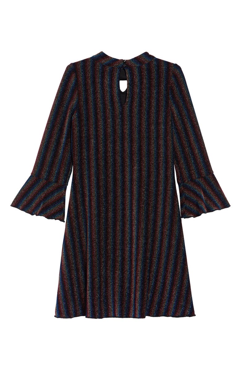 BLUSH by Us Angels Metallic Stripe Long Sleeve Dress, Alternate, color, 