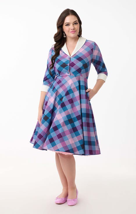 1950s Three-Quarter Length Sleeve Shirt Dress