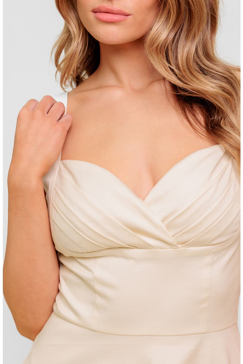 Sweetheart Twill Maxi Dress, Alternate, color, CREAM