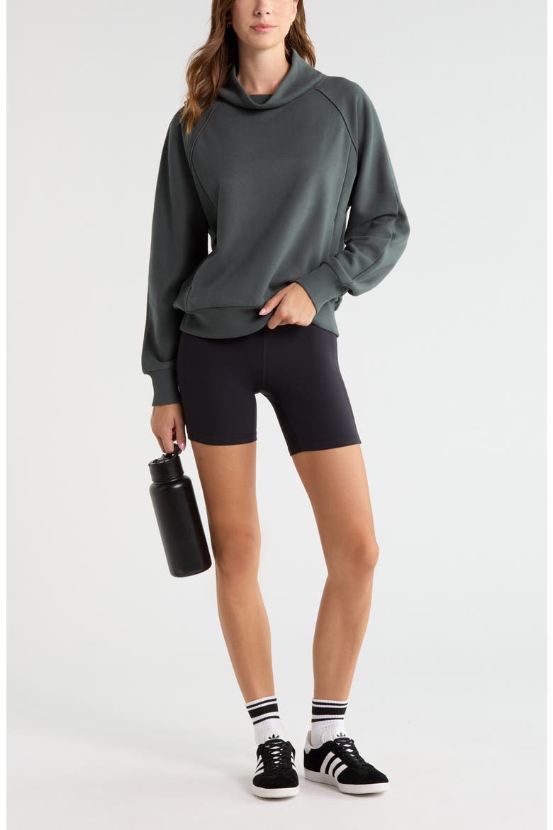 Ultra Cozy Fleece Funnel Neck Pullover, Alternate, color, GREEN URBAN
